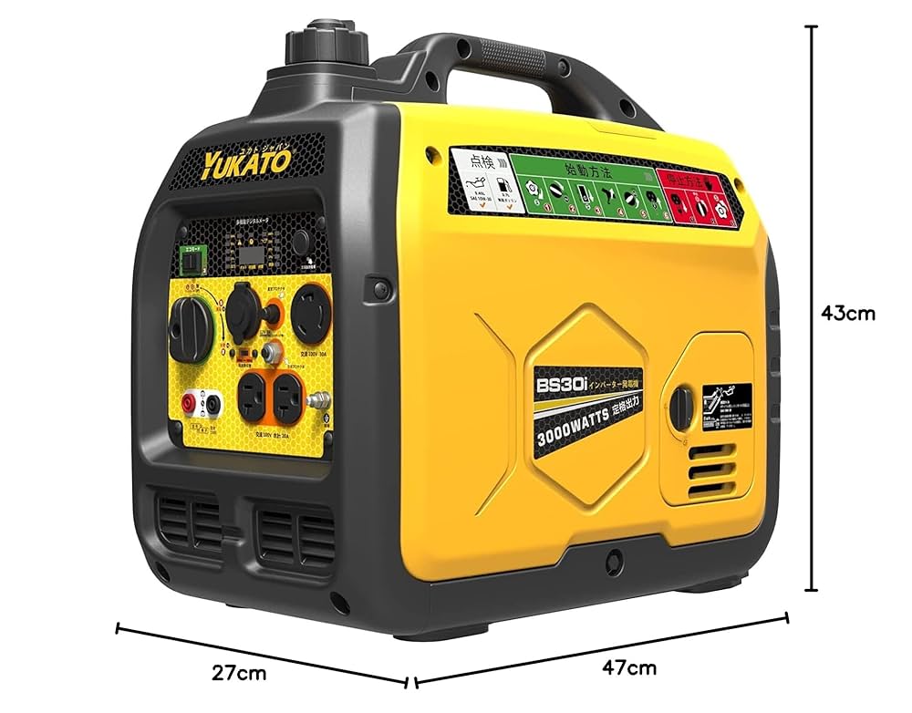 ❤️1品限り❤️インバーター発電機 定格出力3.2kVA 6.5L燃料タンク Amazon | YUKATO インバーター発電機 定格出力3.0kVA 50Hz/60Hz